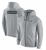 Men's Miami Dolphins Nike Gridiron Gray 2.0 Full-Zip Hoodie - Ash FengYun,baseball caps,new era cap wholesale,wholesale hats